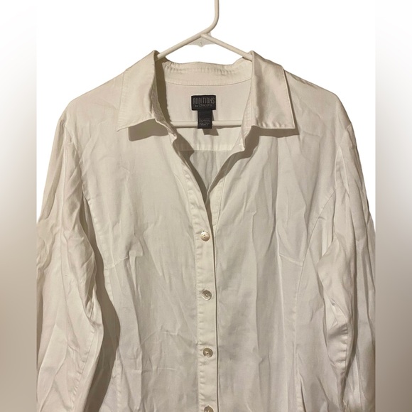 Chicos Additions Button Up Top Size 3 Extra Large XL White Collared Long Sleeve - Picture 12 of 16